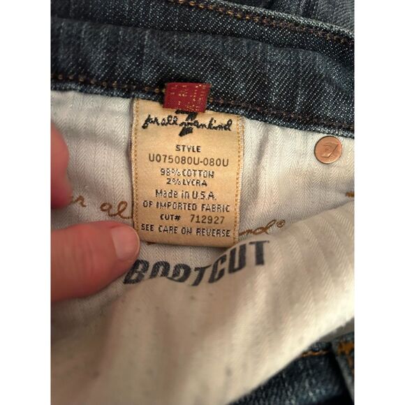 7 For All Mankind Blue Medium Wash Lower Rise Bootcut Jeans Size 30 - Picture 16 of 16